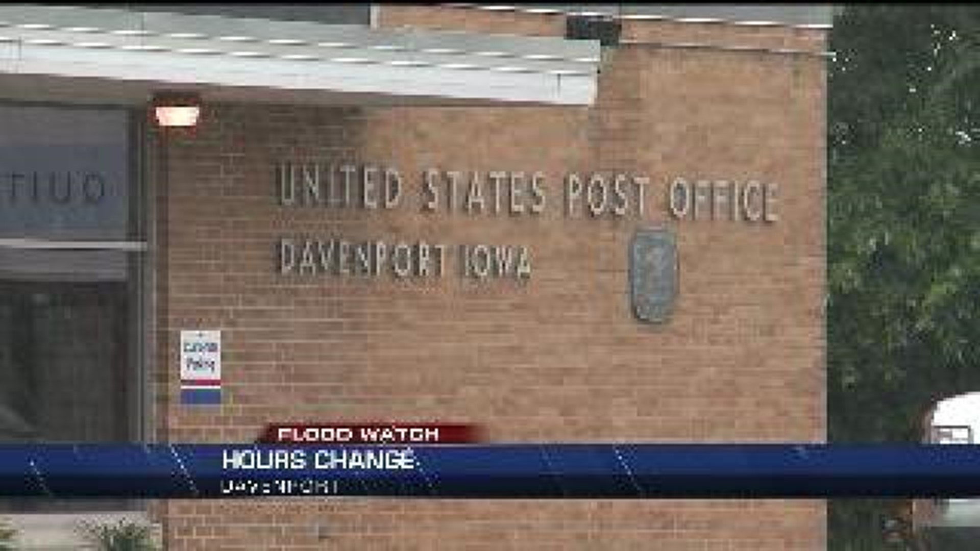 Flooding forces Hours Change At Davenport Post Office