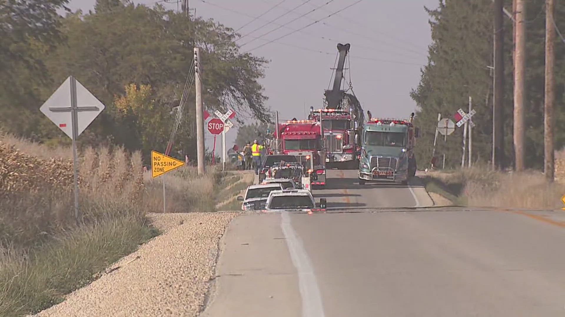 A rural Scott County road has been cleared after a semi collided with a train, and the Red Cross is helping residents displaced by a fire in Moline.