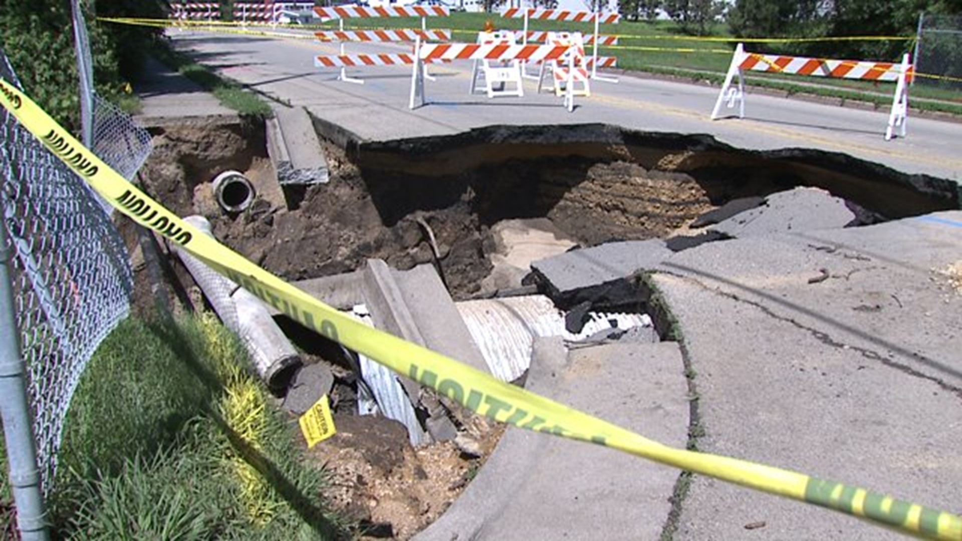 Collapsed Street in Dixon, IL