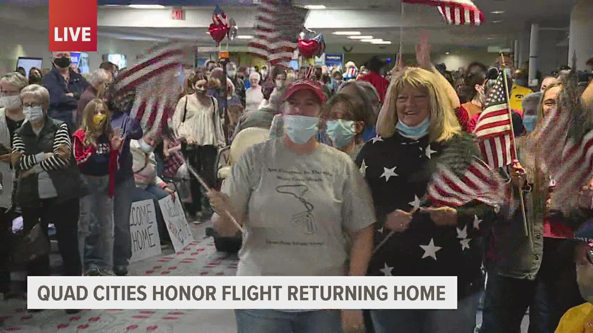 More than 90 veterans participated in the first honor flight of 2022. Tuesday's flight was designated as the "Galva" area honor flight.