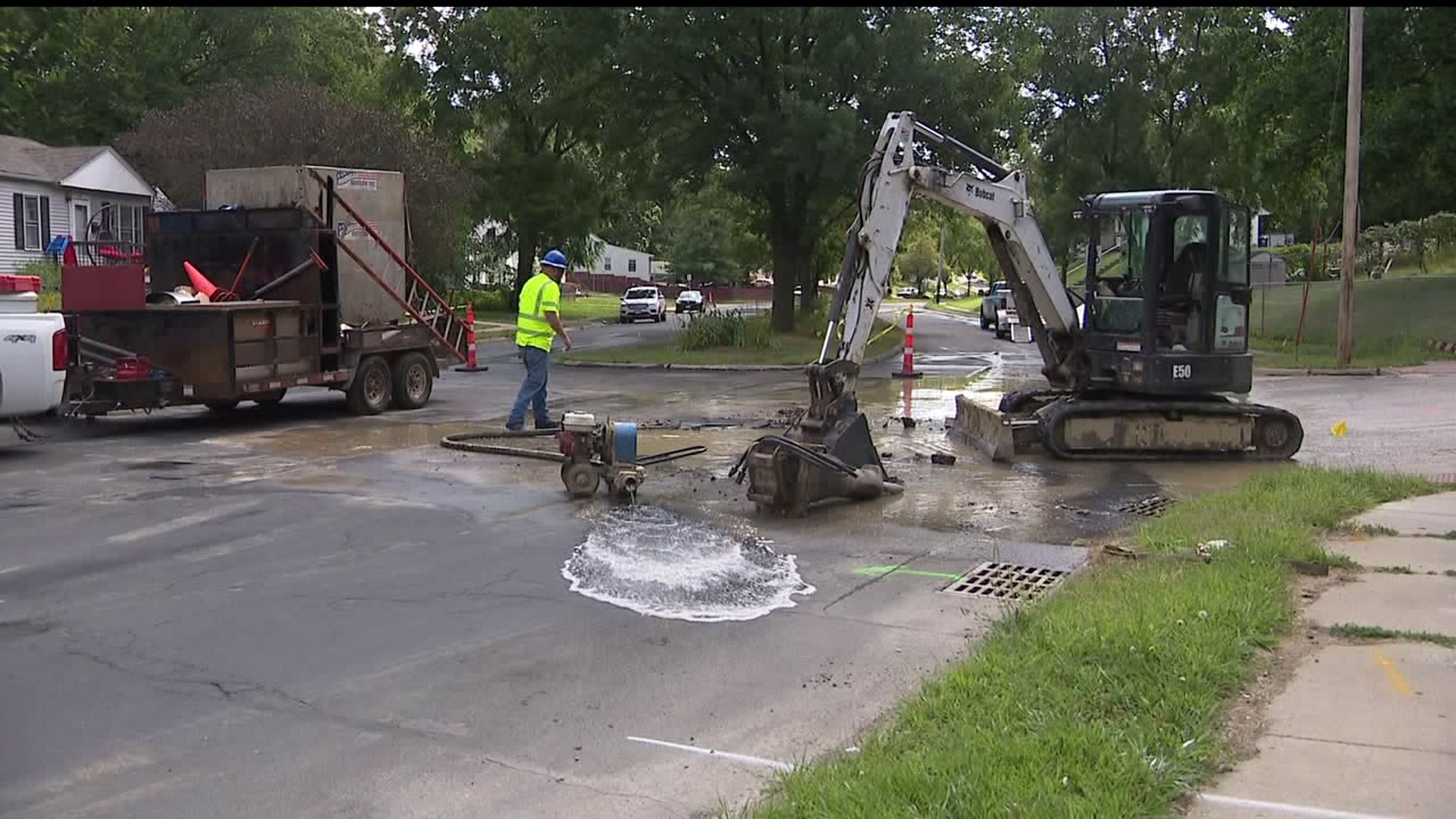 Two water main breaks prompt street closures in Davenport