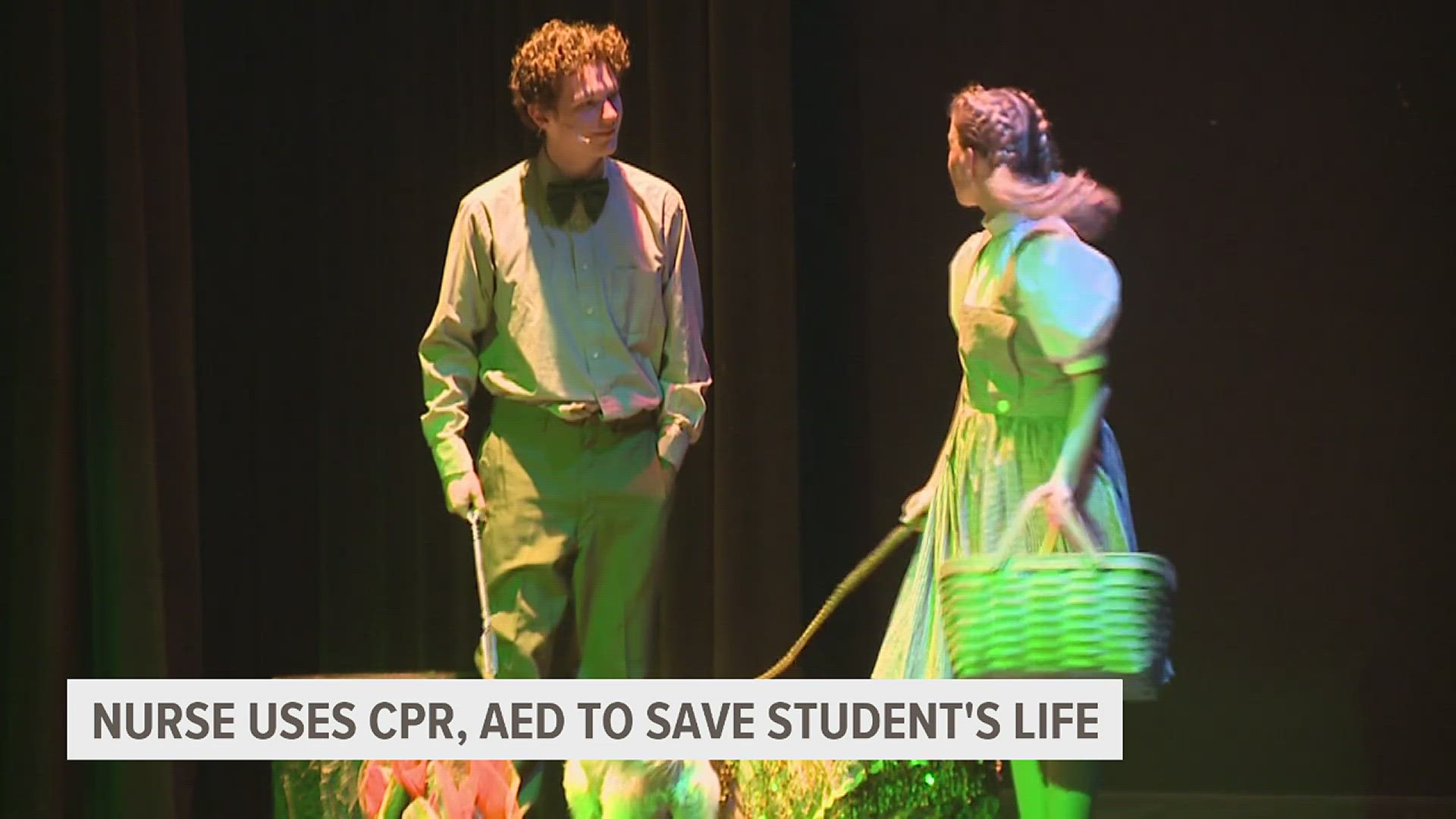 After collapsing and having a sudden cardiac arrest during class, just 12 days later, 16-year-old Maddox was on stage starring in The Wizard of Oz.