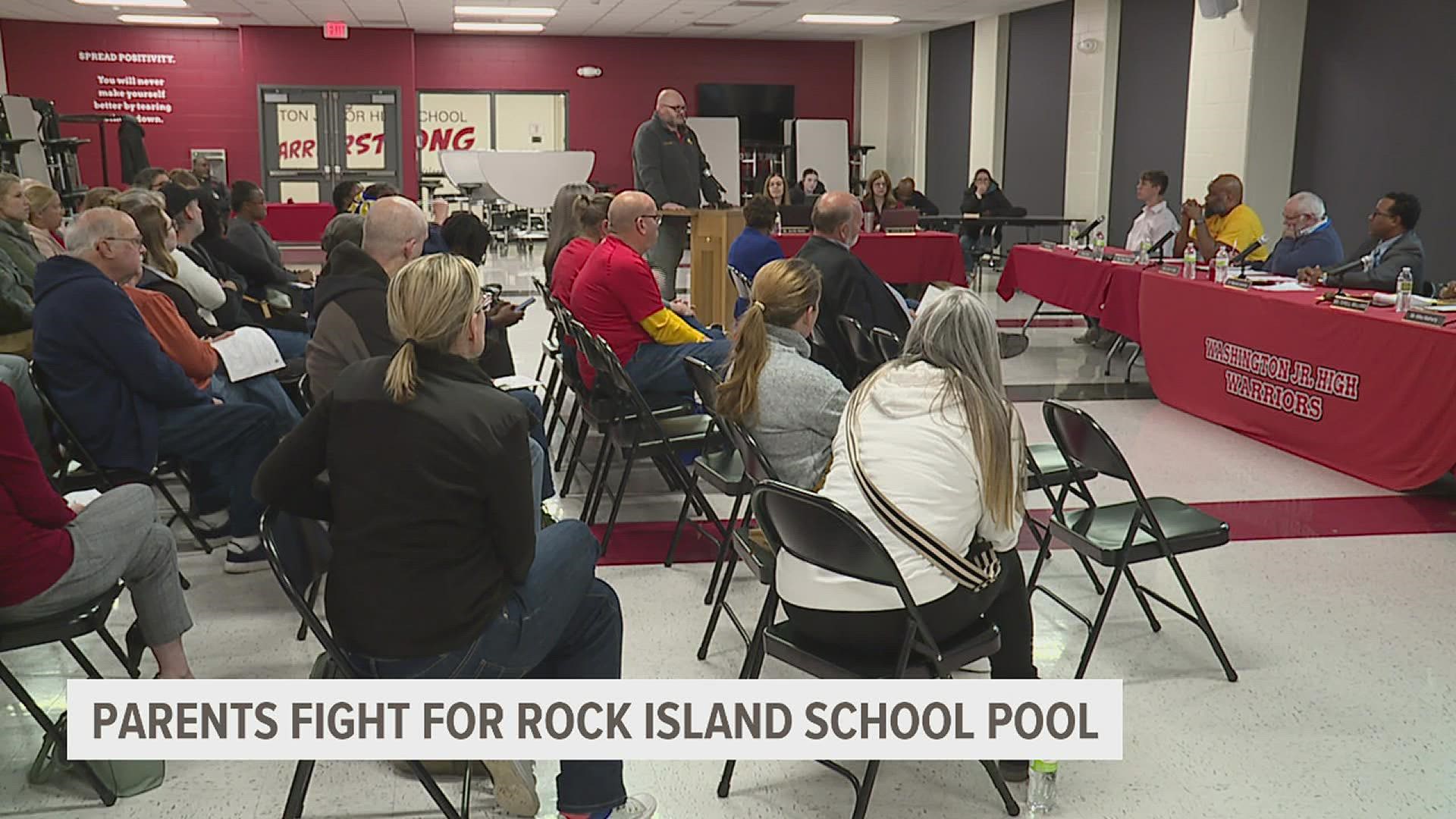 Over a dozen parents shared their concerns during the public comment portion of the board meeting regarding the dire state of the high school pool.