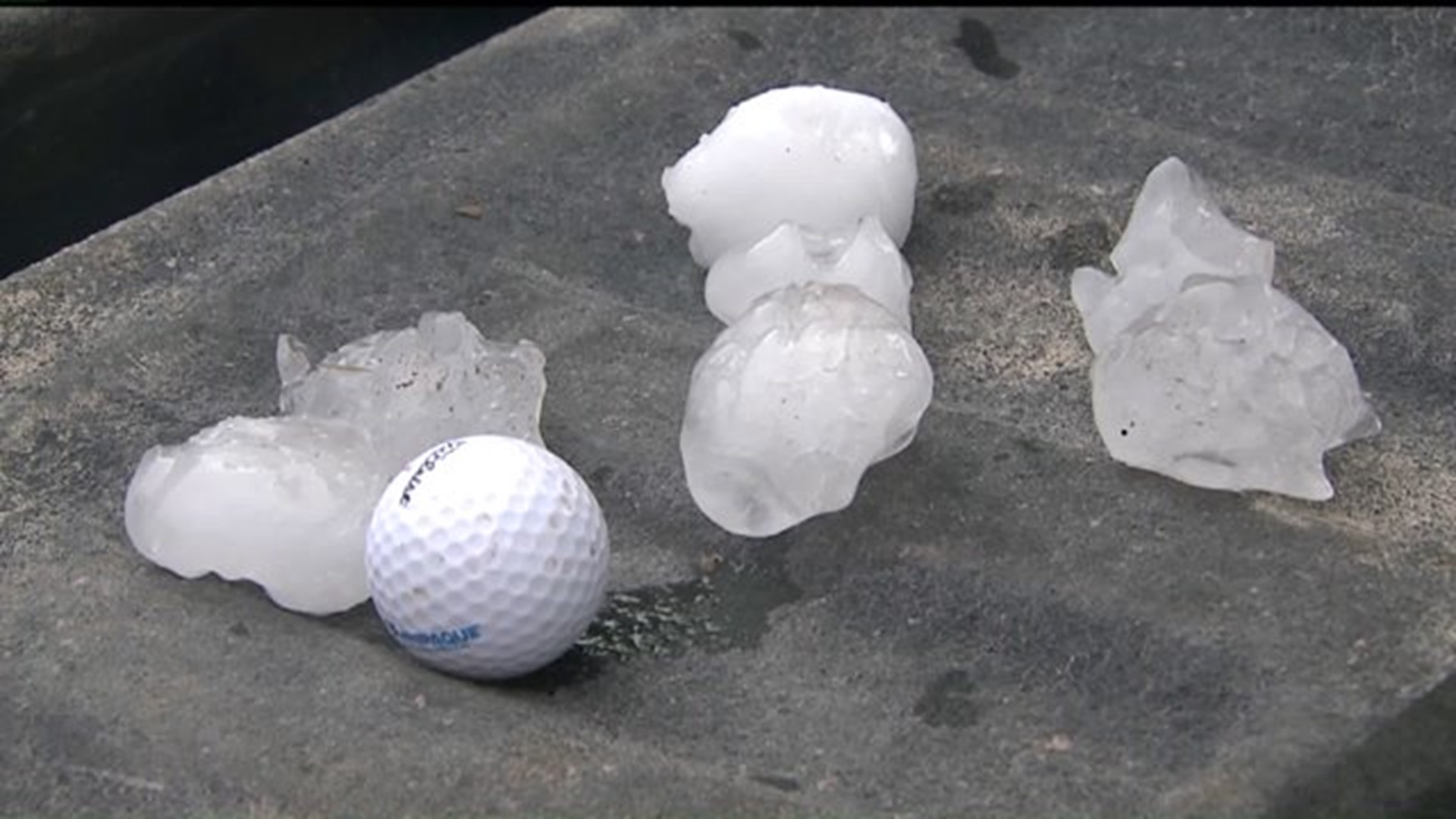 Huge hail in storms near Mechanicsville, Iowa