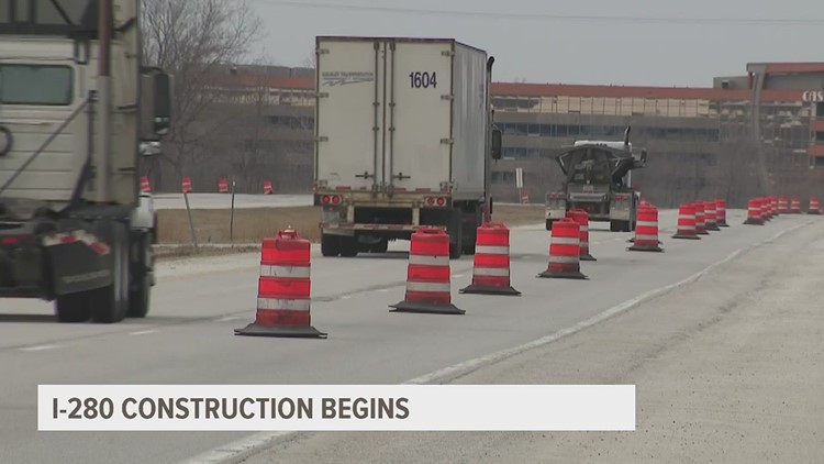Here's how long crews will be working on I-280 construction in Rock Island County for