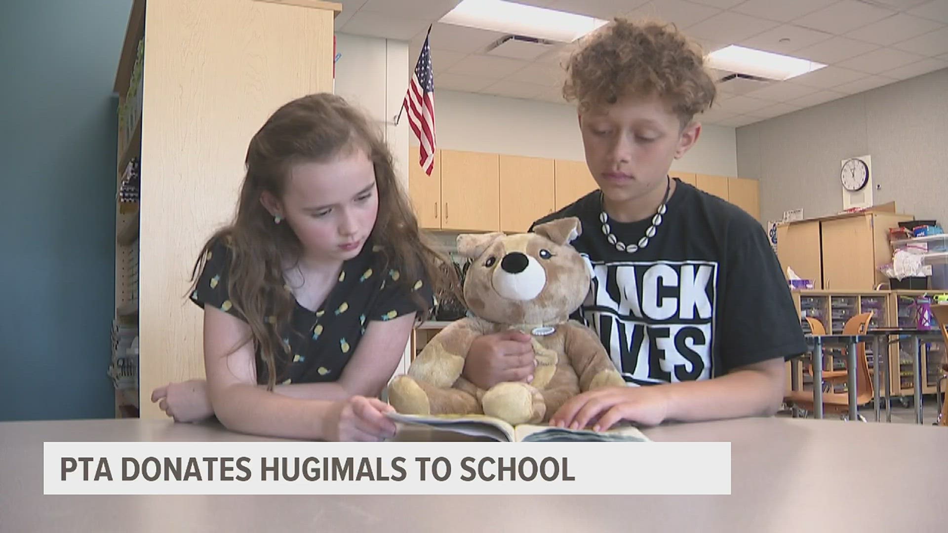 The school's parent-teacher association bought 30 of the stuffed animals in an effort to bring some extra emotional tools to classrooms.