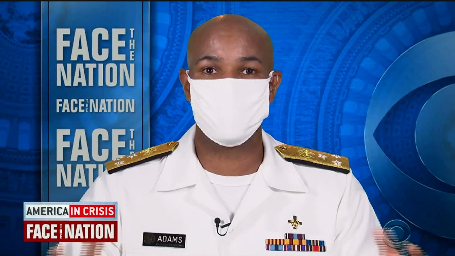 US Surgeon General Jerome Adams on Sunday said a mask mandate would work best at local and state levels, casting doubt on how a national mandate would be enforced.