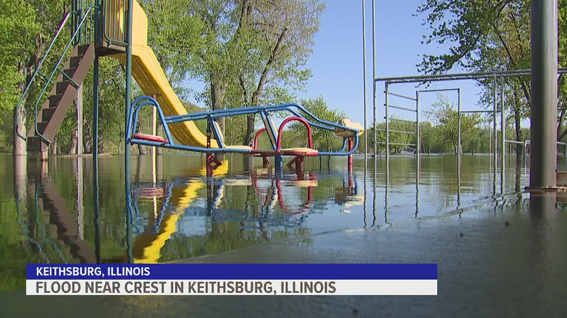 Mississippi River flood puts Keithsburg, Illinois campground underwater
