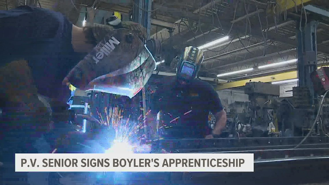 PV student signs on to apprenticeship at Boyler's Ornamental Iron in Bettendorf