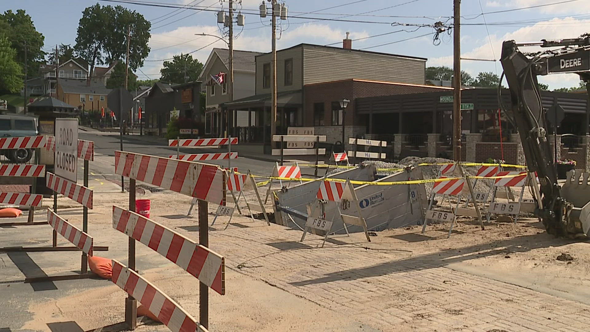 The intersection of 11th and Mound is blocked due to repairs expected to be completed next week. It adds a hurdle for people to access businesses in the area.
