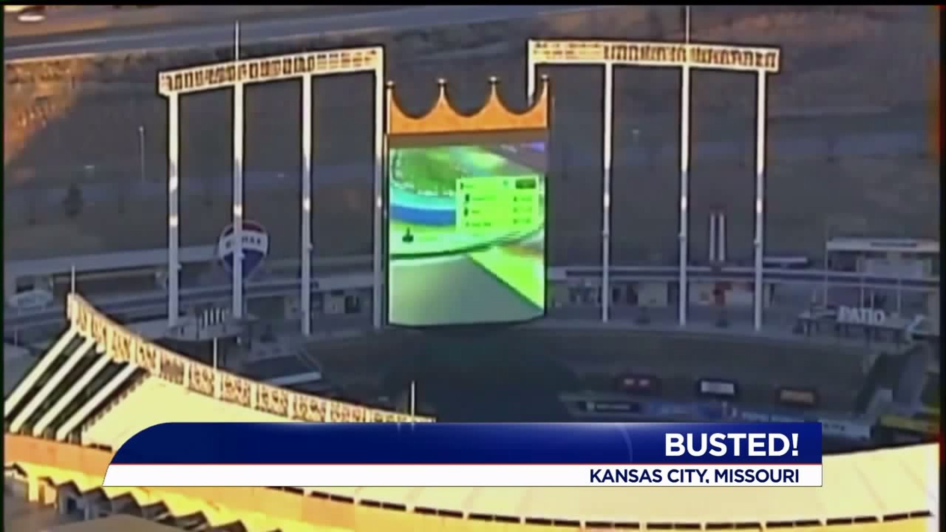 Busted - someone was playing Mario Kart on this stadium screen
