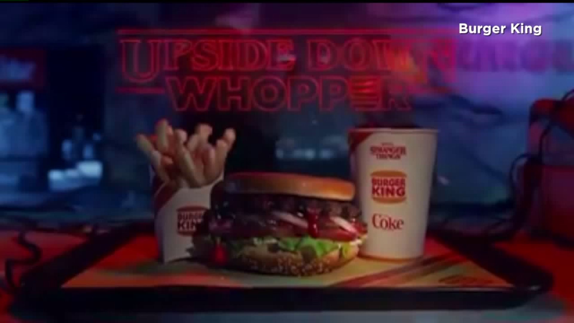 Burger King serving the `Upside Down Whopper` for Stranger Things