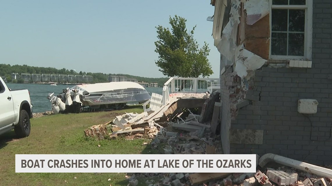 Boat crashes into home at Lake of the Ozarks