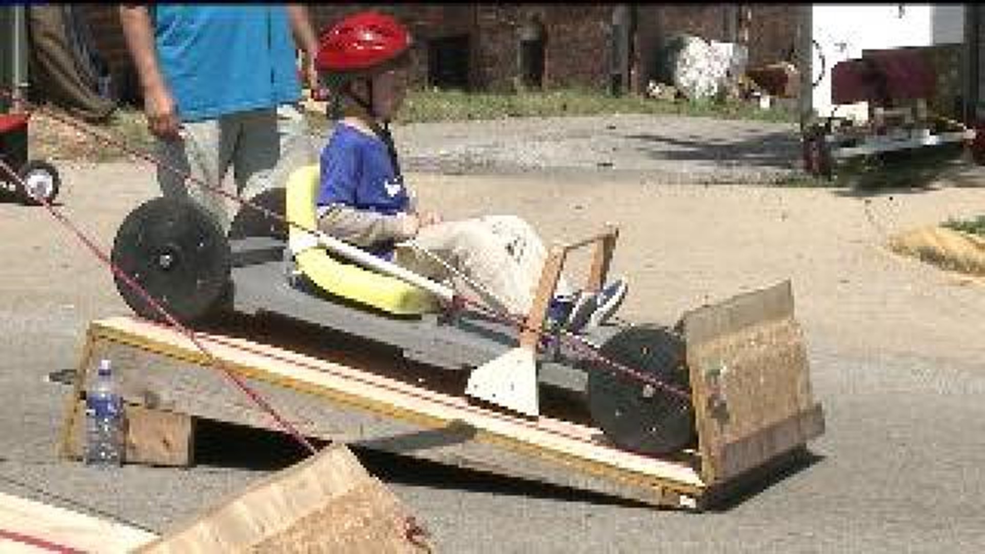 Cub Scouts race at Soap Box Derby