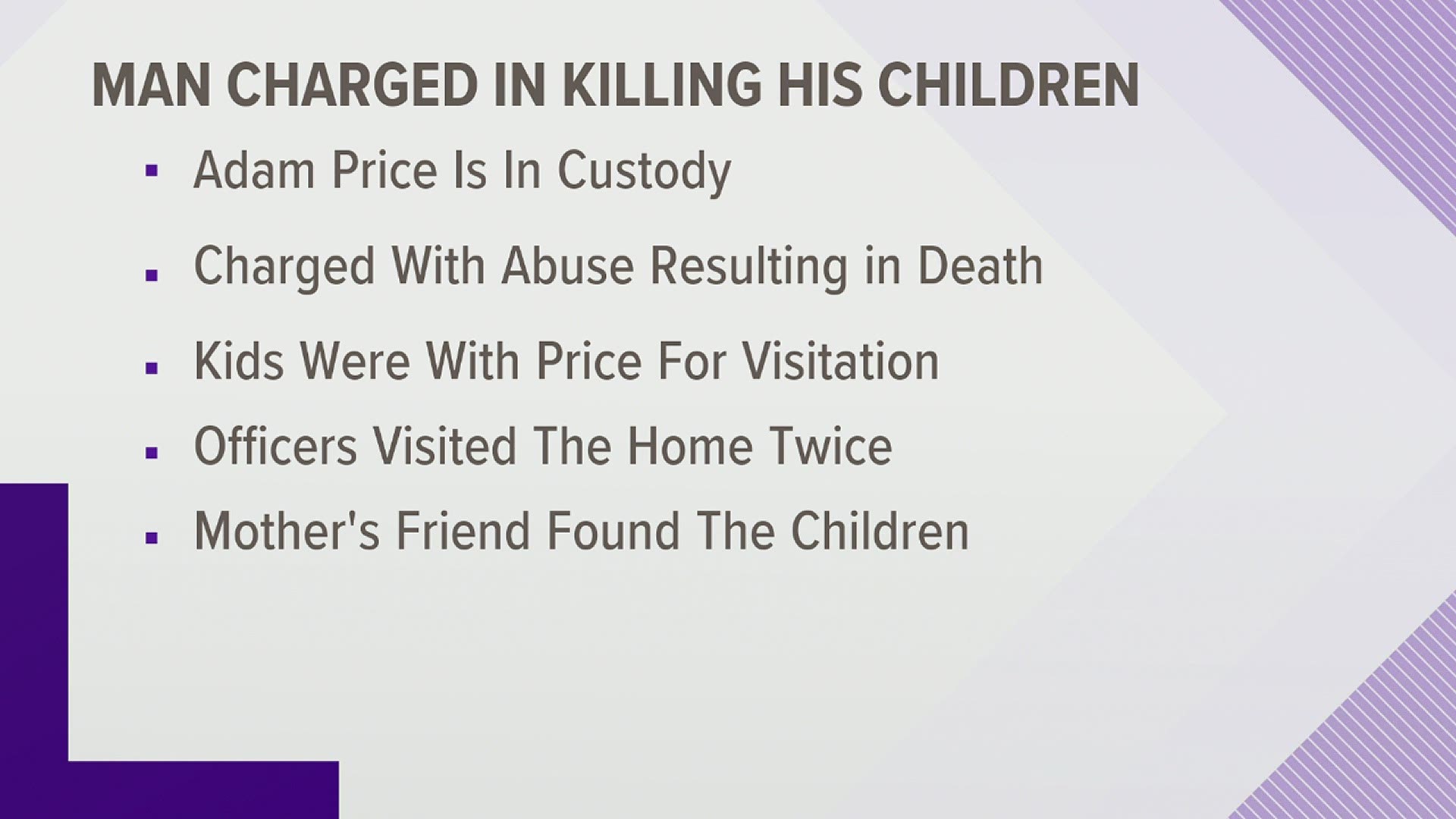 The dad has been charged with two counts of felony abuse resulting in death.