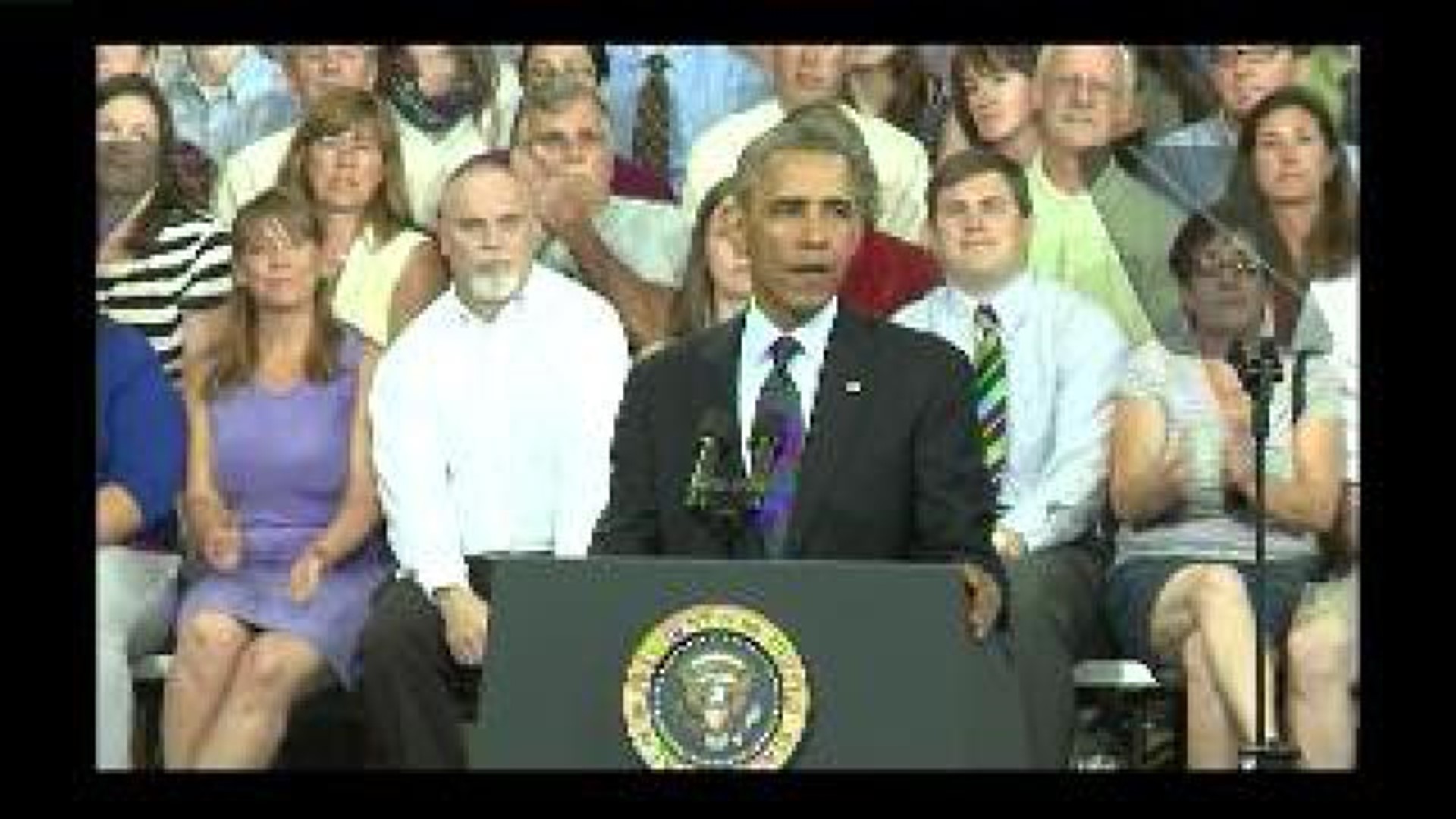 President Obama speaks in Galesburg - clip 2 of 7