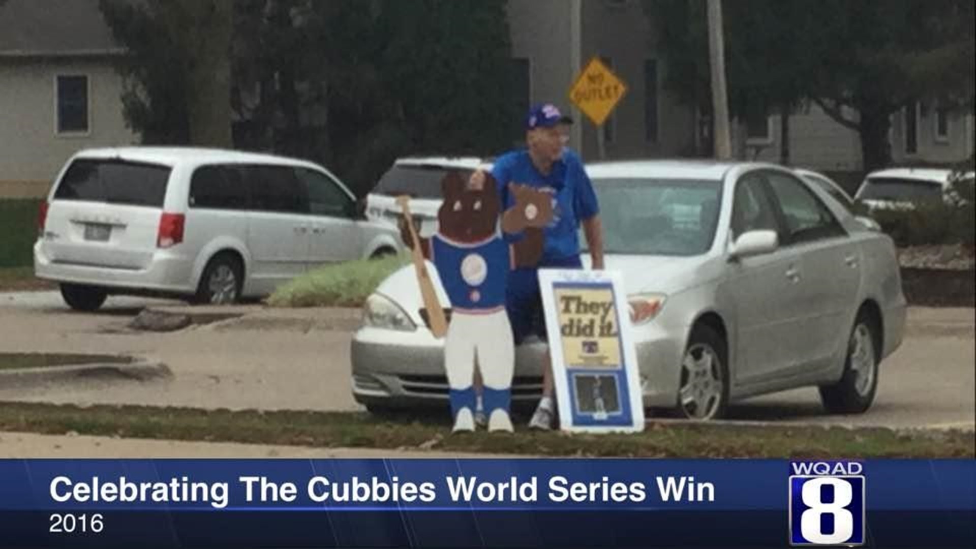 Cubs fan continues celebration