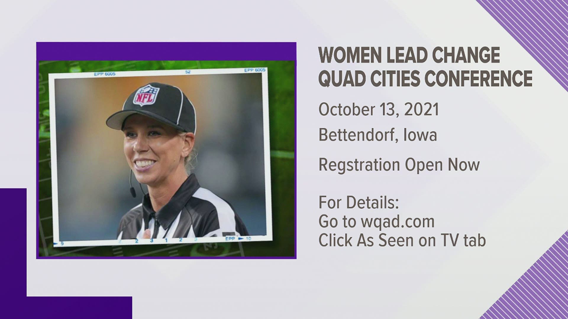 Sarah Thomas is scheduled to be at the Women Lead Change Quad Cities Conference on October 13, 2021.