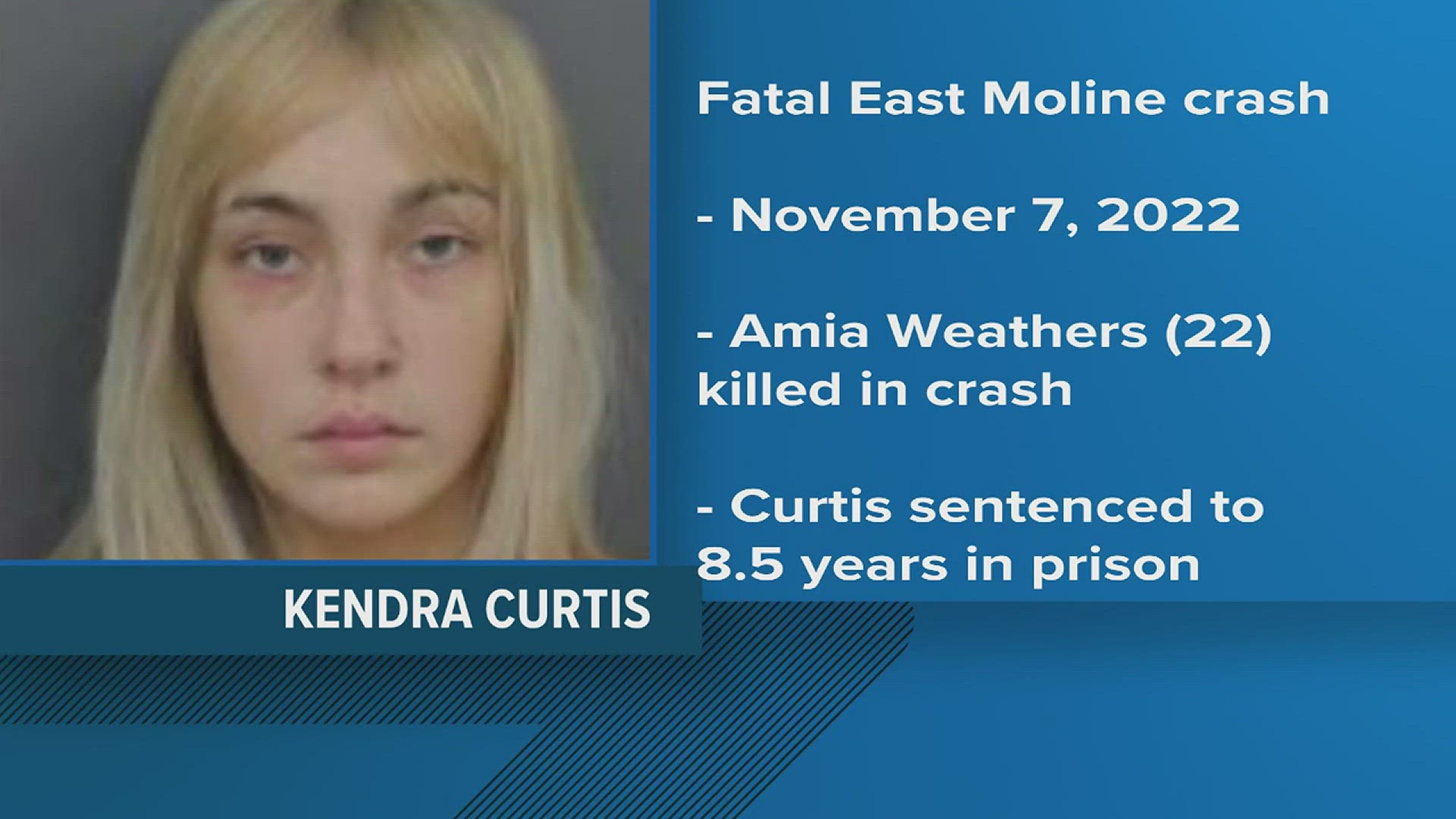 Kendra Lee Curtis was arrested back in 2022 after she lost control of her vehicle while driving under the influence, resulting in the death of Amia Weathers.