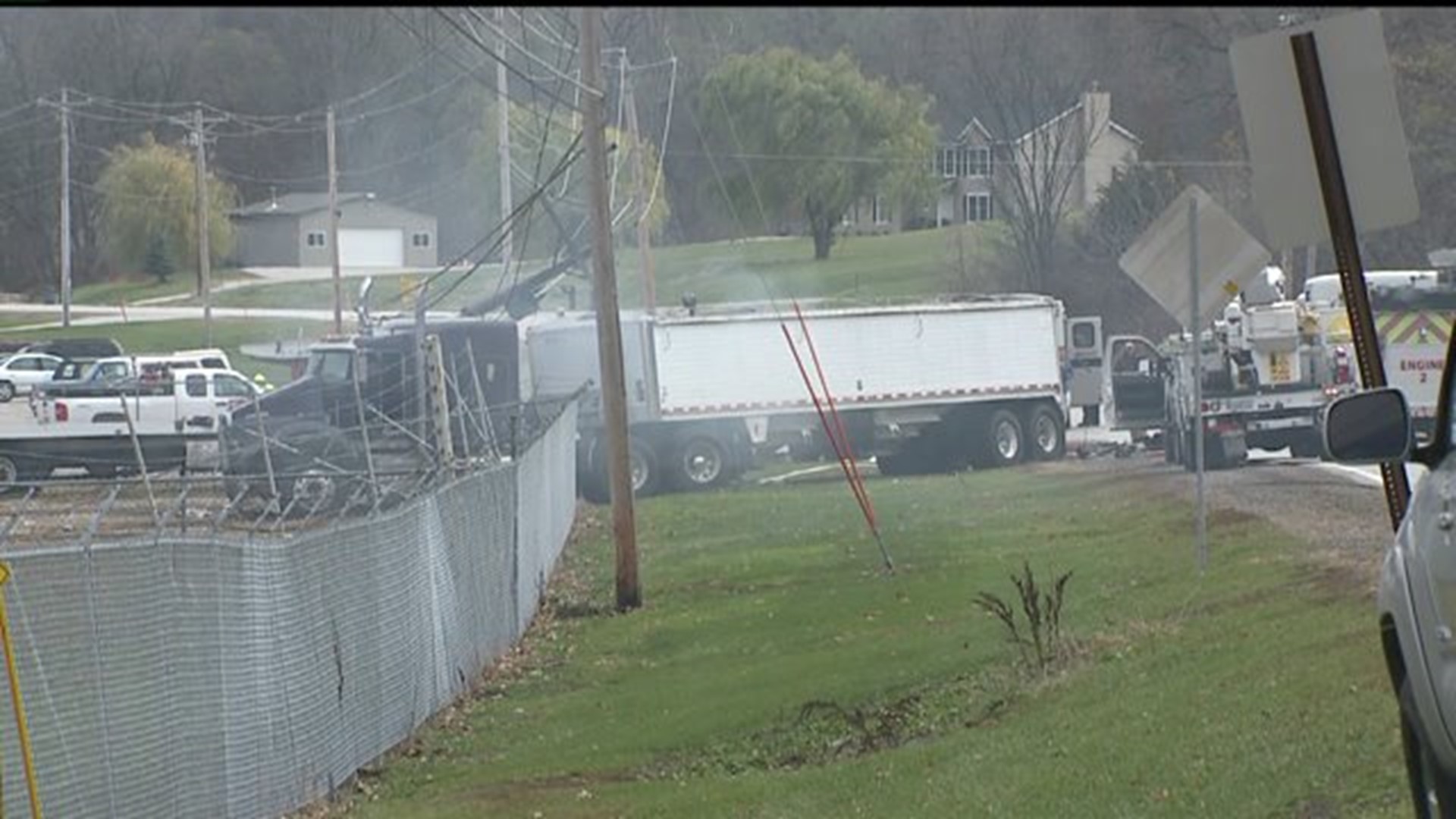 Fatality confirmed after semi involved in fiery crash in Milan