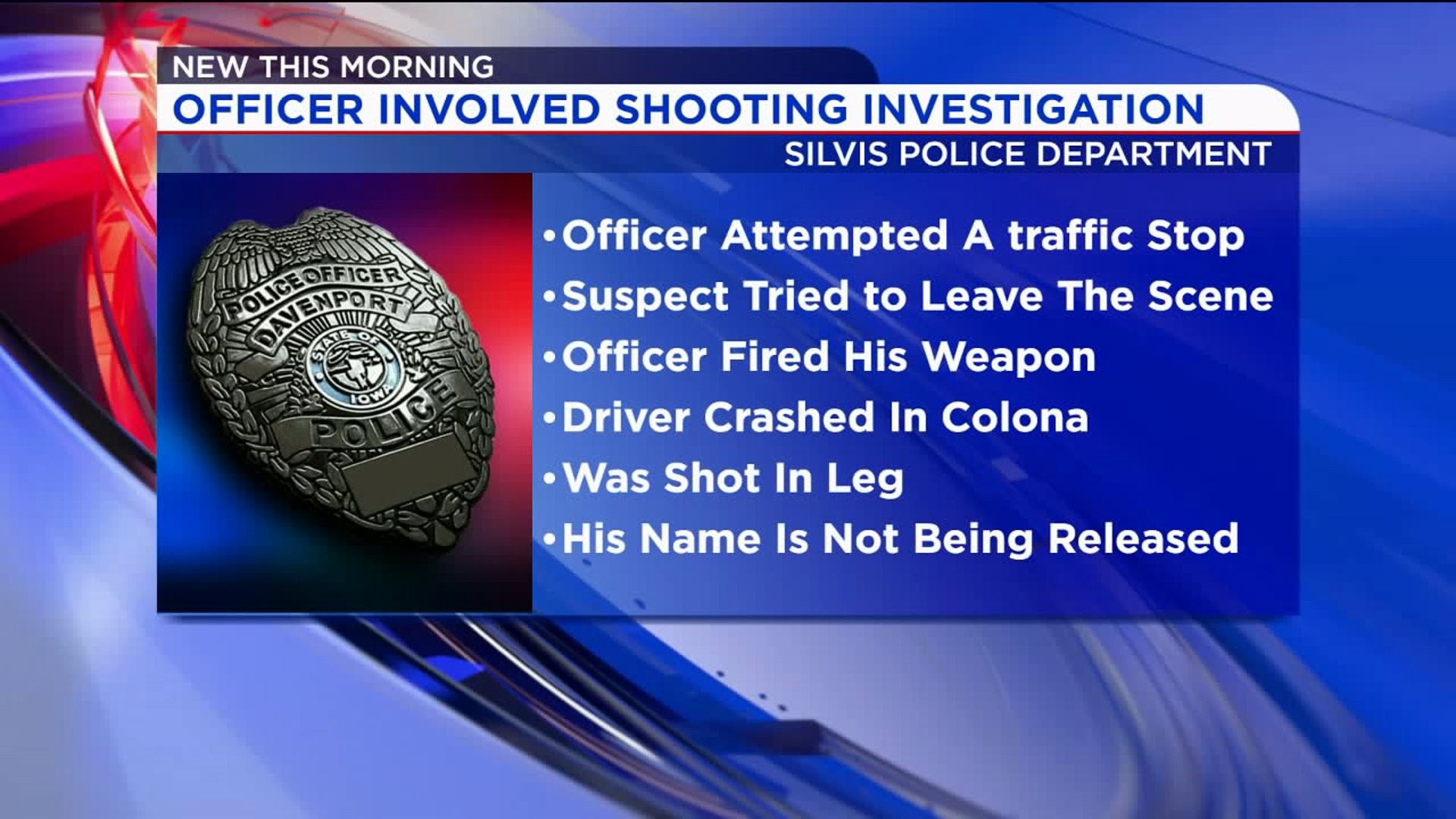 Sunday night officer involved shooting in Silvis