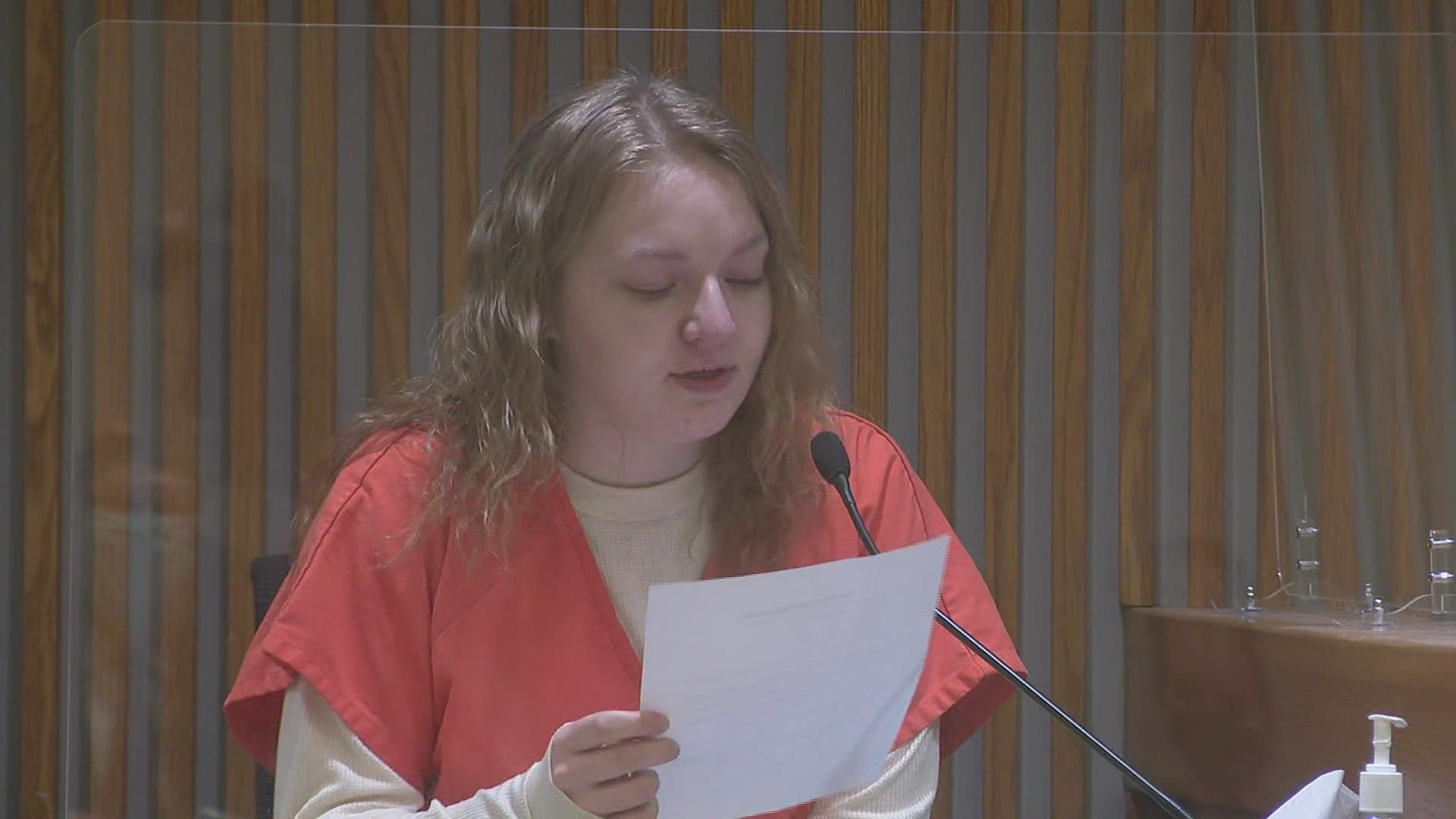 "I'm sorry to my mom, I didn't think about... forever," said Anna, during her sentencing hearing.