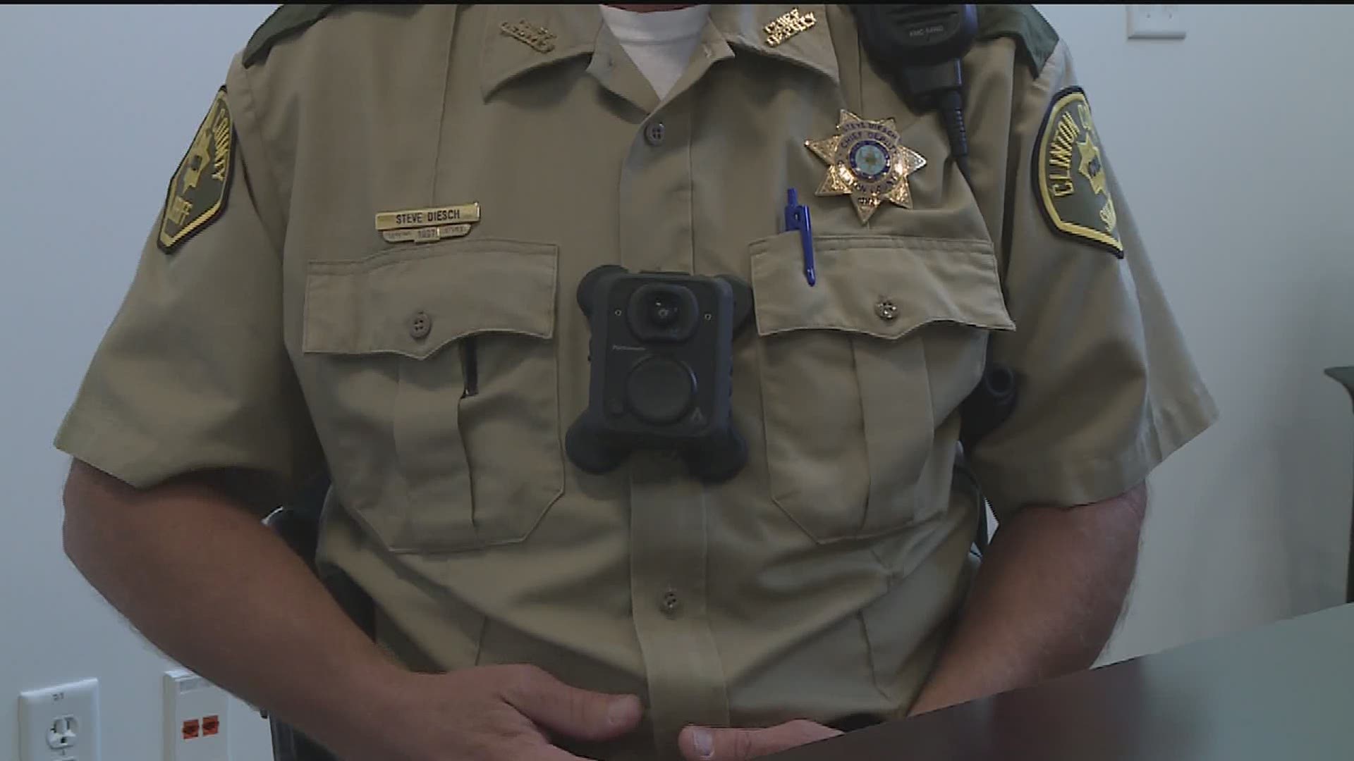 The body cameras are worn on the deputies chests and record the calls that they are on.