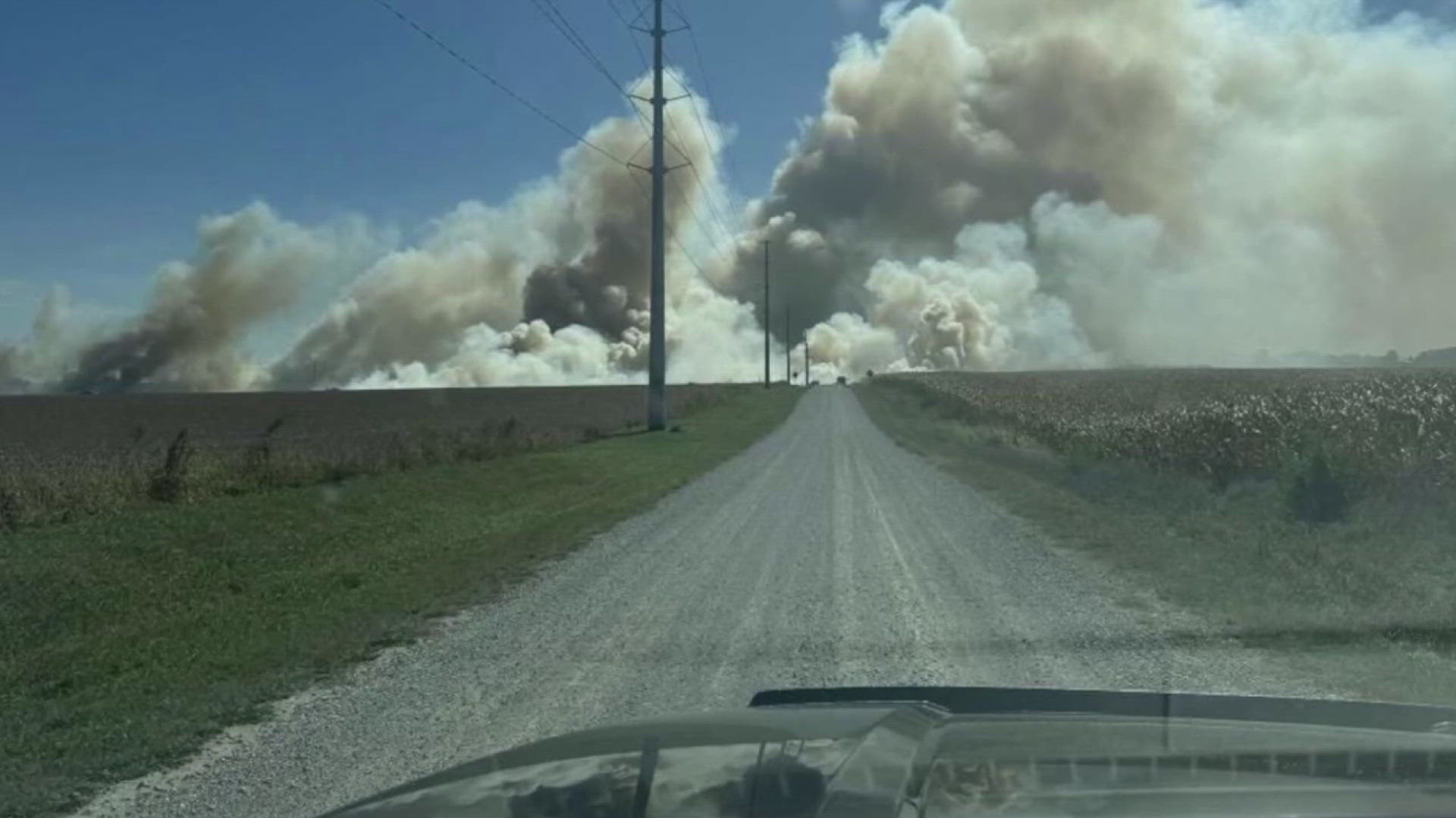 While dry conditions are good for the fall harvest the arid conditions also mean fires can spread quickly.