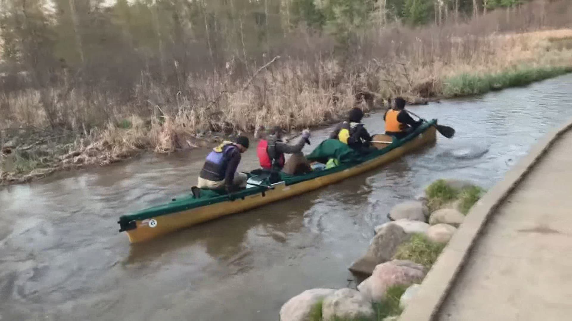The four-man group is trying to become the fastest canoe to travel the entire length of the Mississippi River.