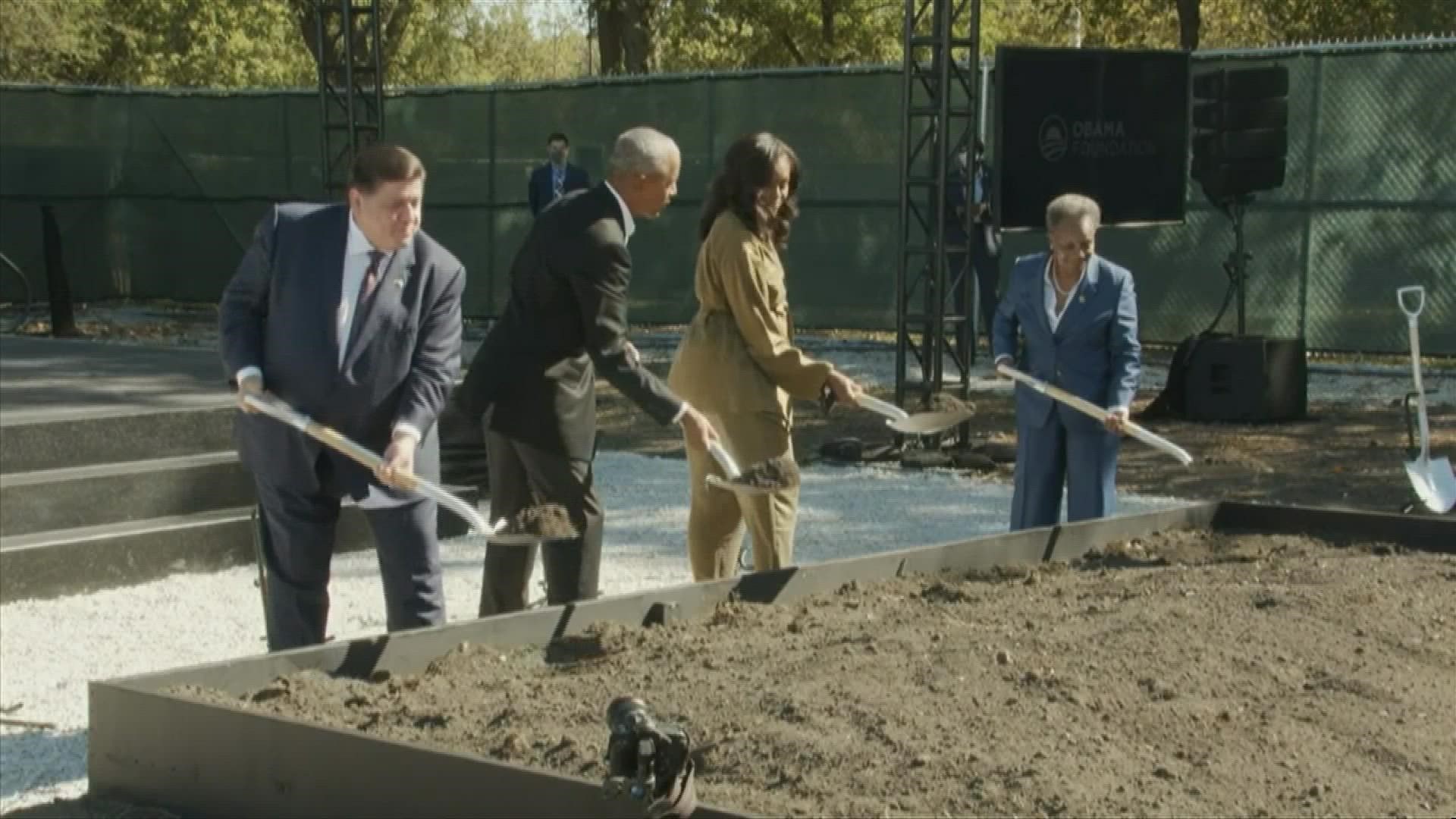 Gov. Pritzker and the Obamas attended a celebratory groundbreaking Tuesday on Chicago's South Side for the Obama Presidential Center.