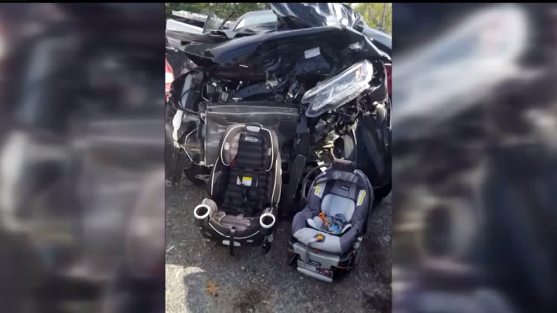 Baby and toddler unharmed after car crash, moms thanks car seats