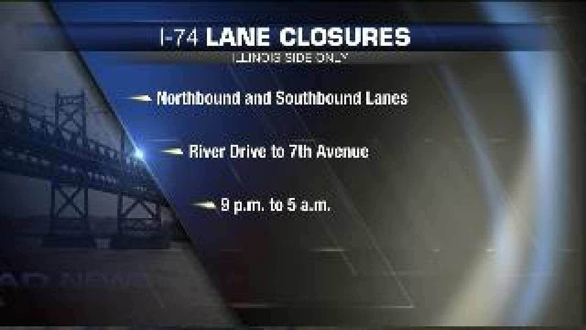 I-74 Lane Closures
