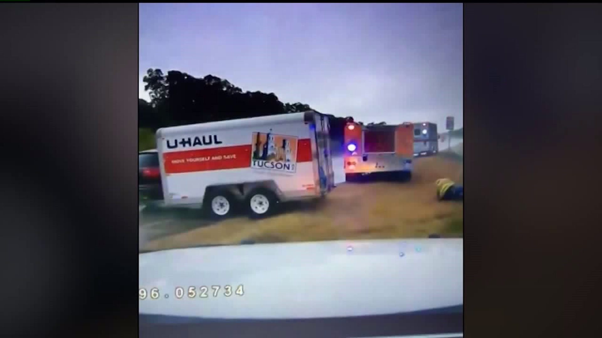 U-Haul slams into first responders on Oklahoma highway