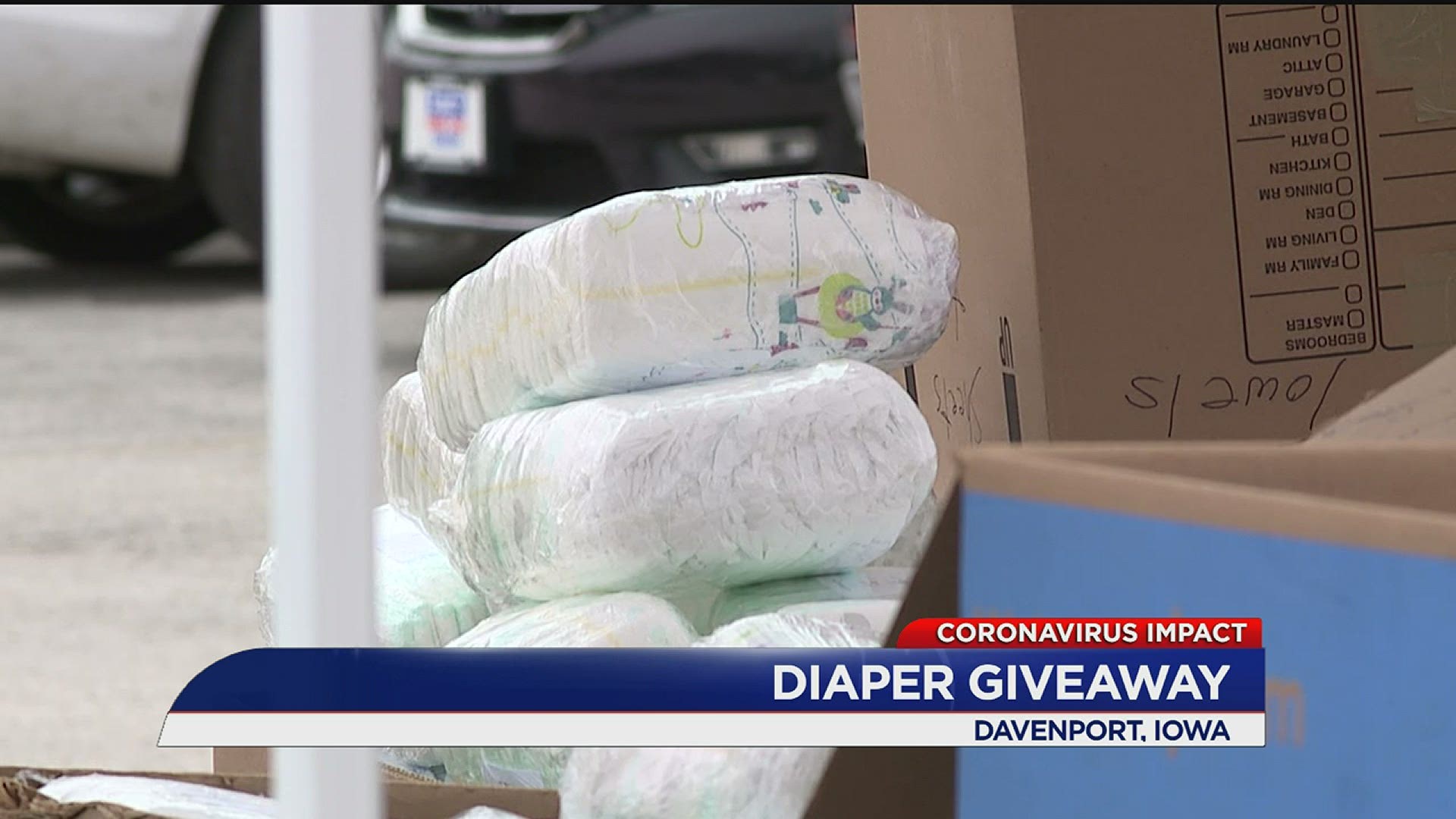 Free diapers given away to families in need in Davenport