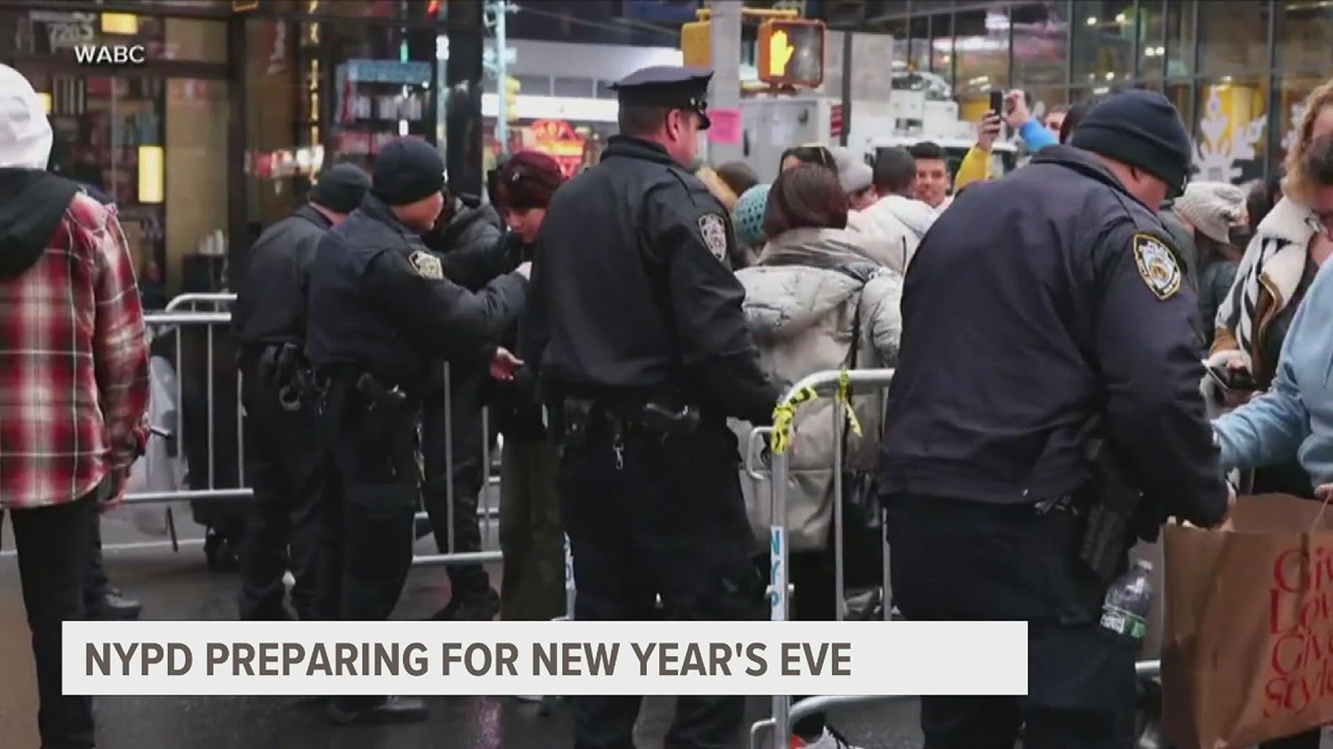 Thousands of New York City police officers are preparing for the big New Year's Eve celebration in Times Square.