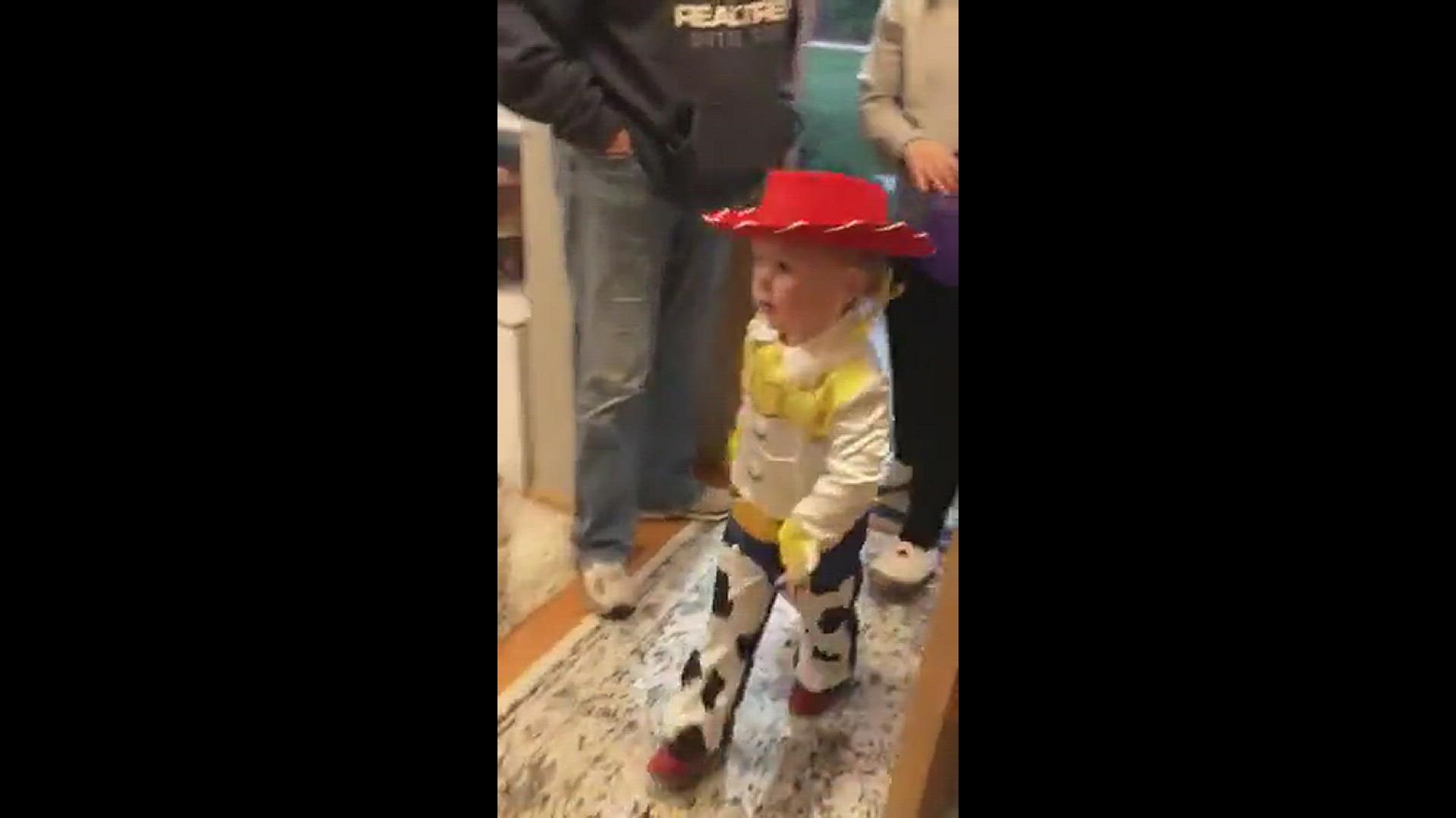 A Princeton, IL kid showing off a Toy Story costume.
Credit: Gramma Becky Terrill