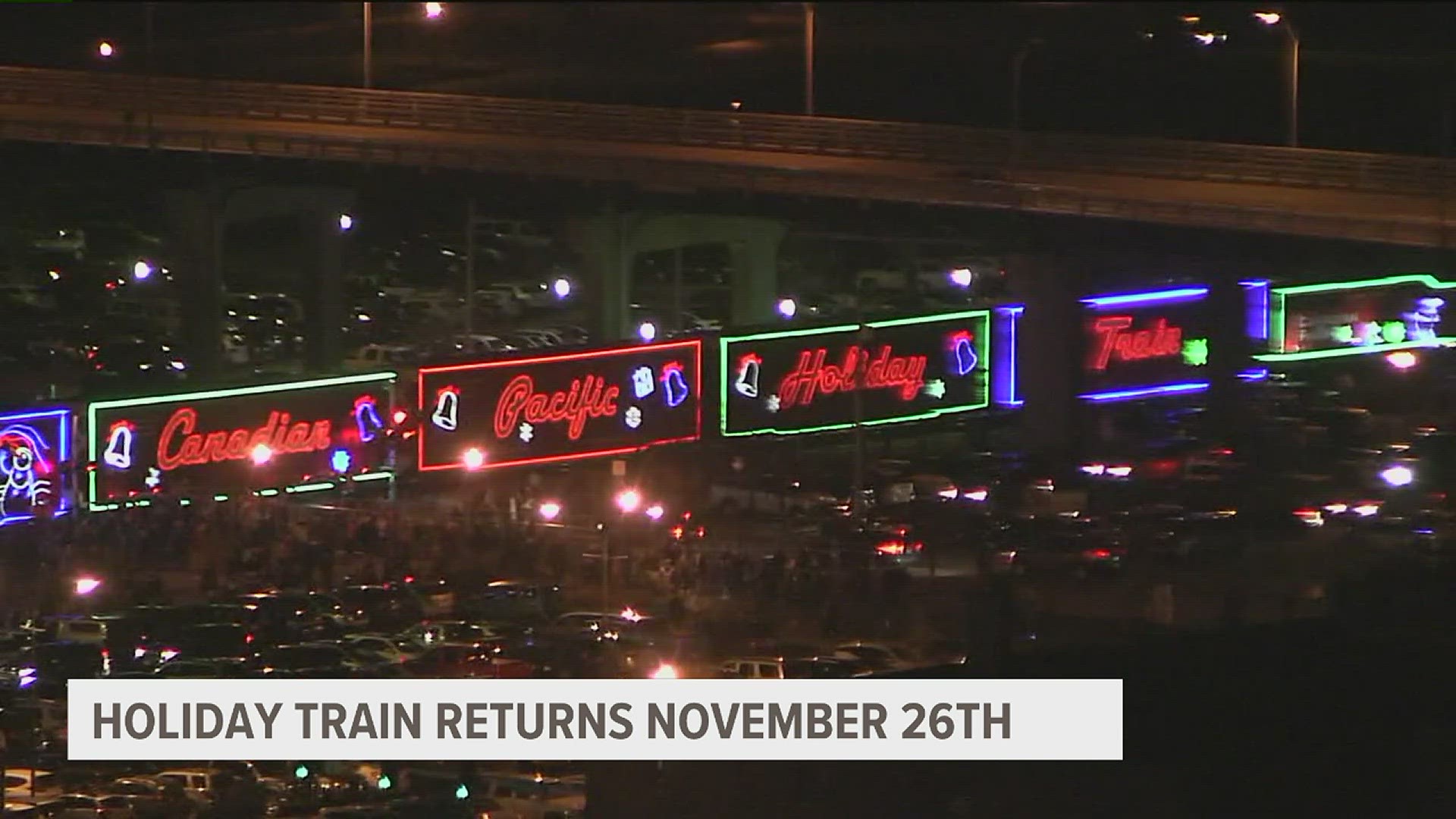 The train will brings its light show on wheels to Clinton, Davenport, and Muscatine.