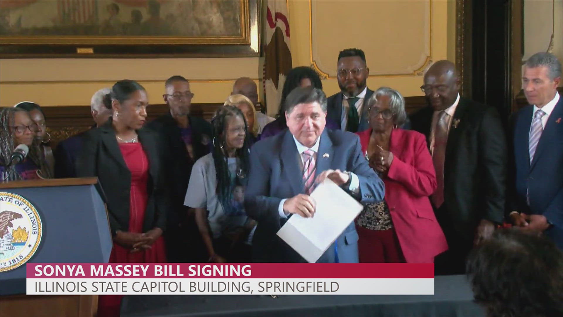Sonya Signs Illinois Gov. JB Pritzker signs police reform legislation in honor of ...