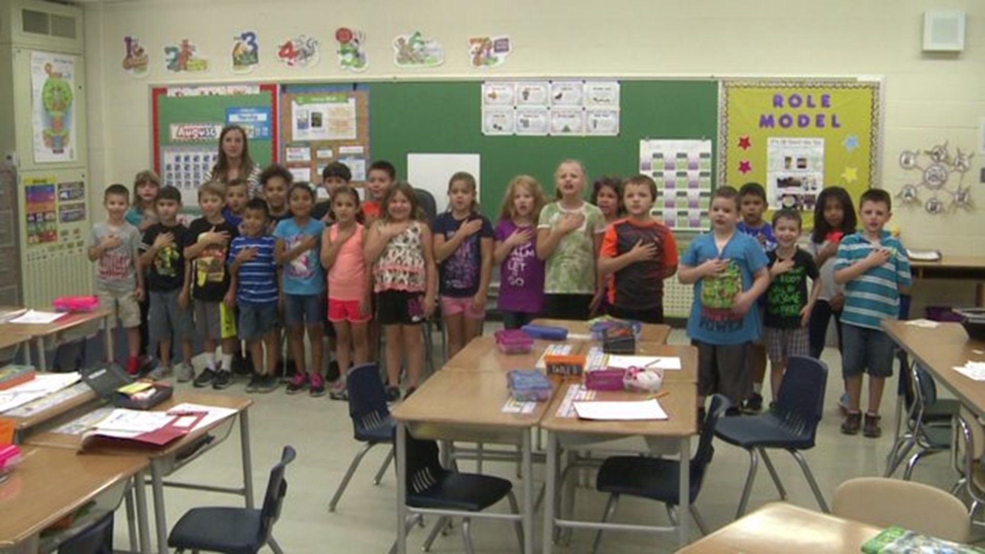 The Daily Pledge: Miss Rybacki`s 2nd Grade Class