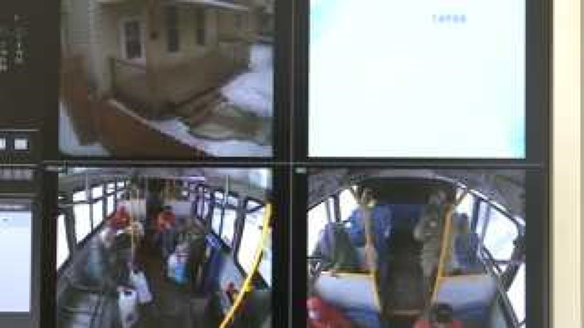 Dash cam of bus crashing into Davenport house