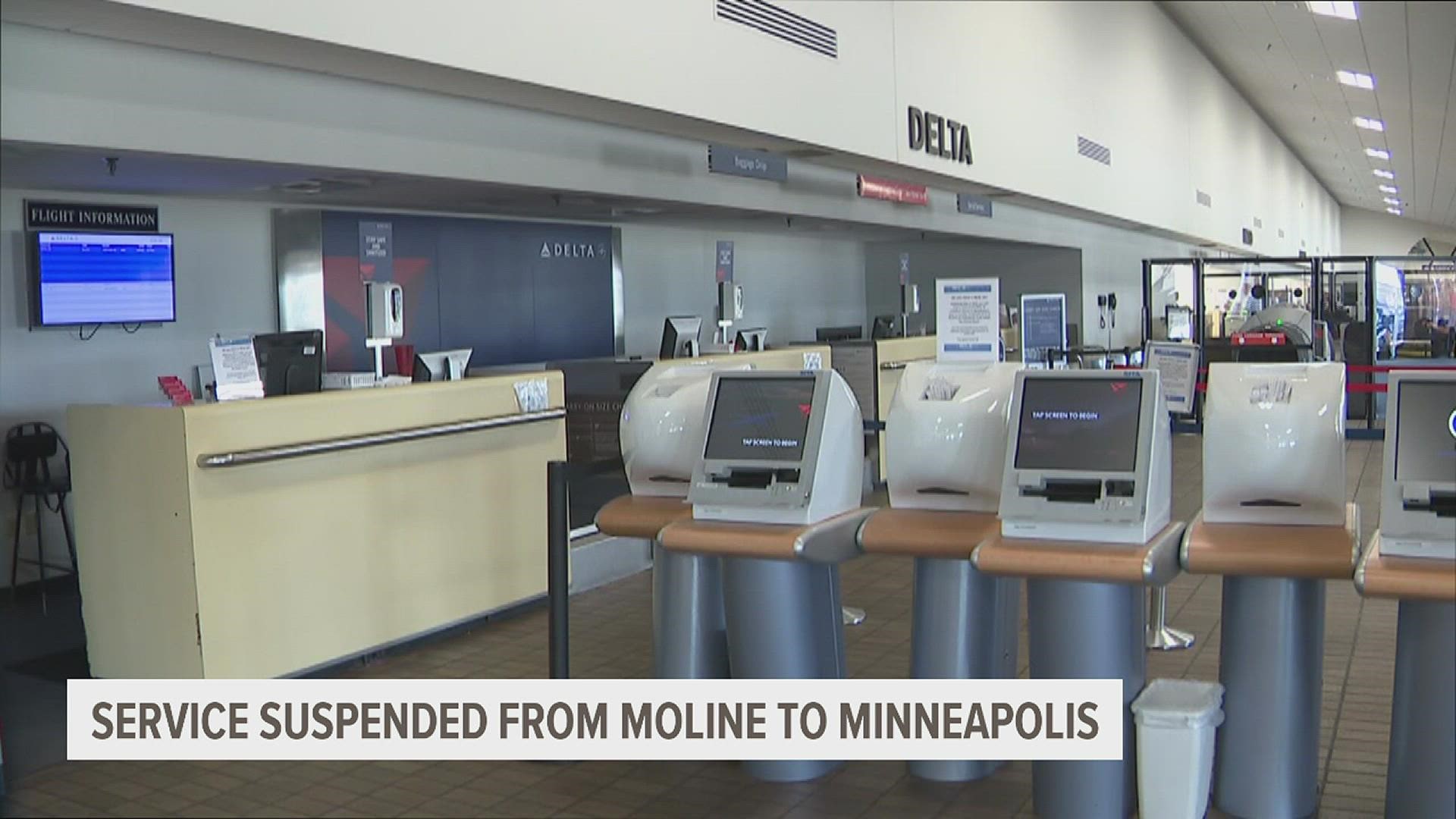 The airline hasn't announced any plans to suspend its nonstop service from Moline to Atlanta.