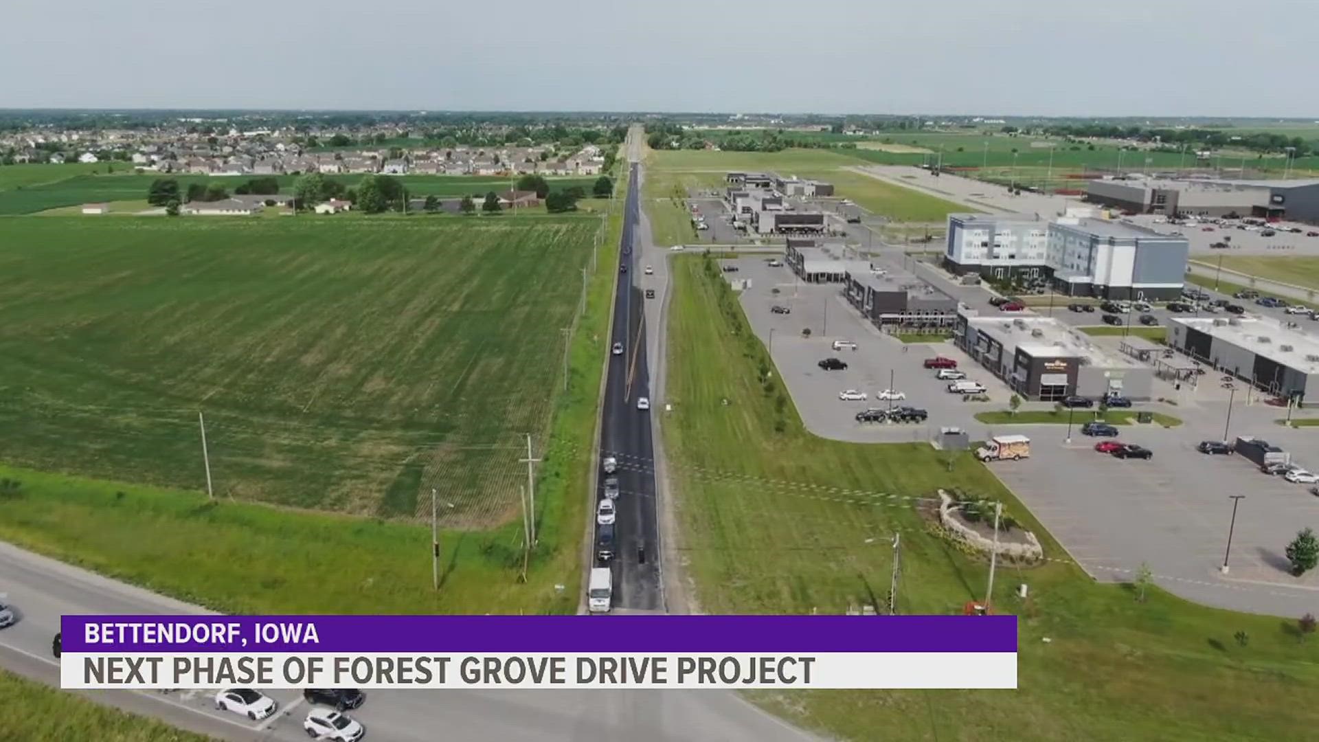 The intersection of Forest Grove Drive and Middle Road will be closed to facilitate the next phase of Bettendorf's largest public works project to date.