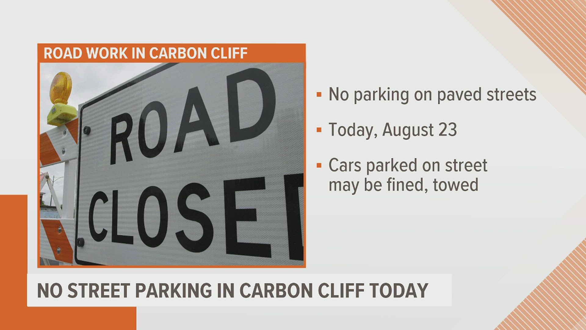 Carbon Cliff issues noparking notice Tuesday on paver streets
