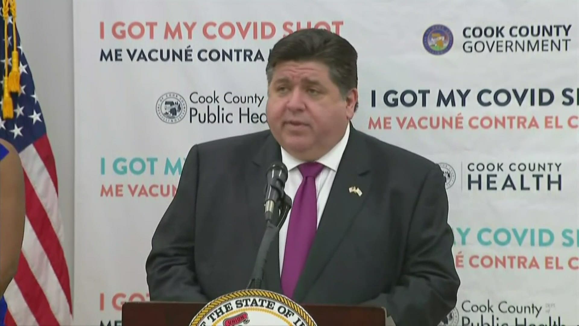 Pritzker said the state has administered 6.7 million vaccine doses meaning 73% of seniors and 42% of those 16-years-old and above have received at least one vaccine.