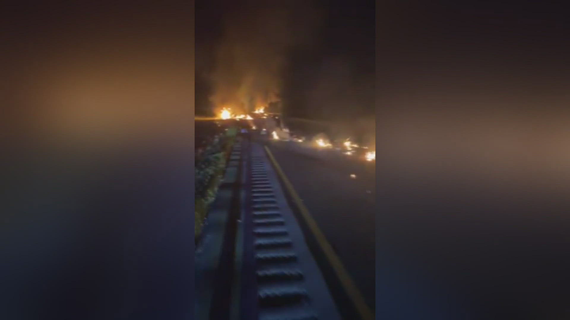 Burning debris was scattered along I-80, including cookies. The highway was shut down for six hours due to the incident.