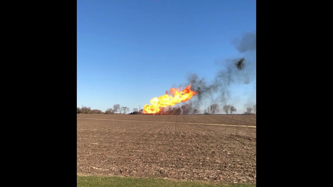 Video Pipeline explodes causing massive fire near Dixon, coroner