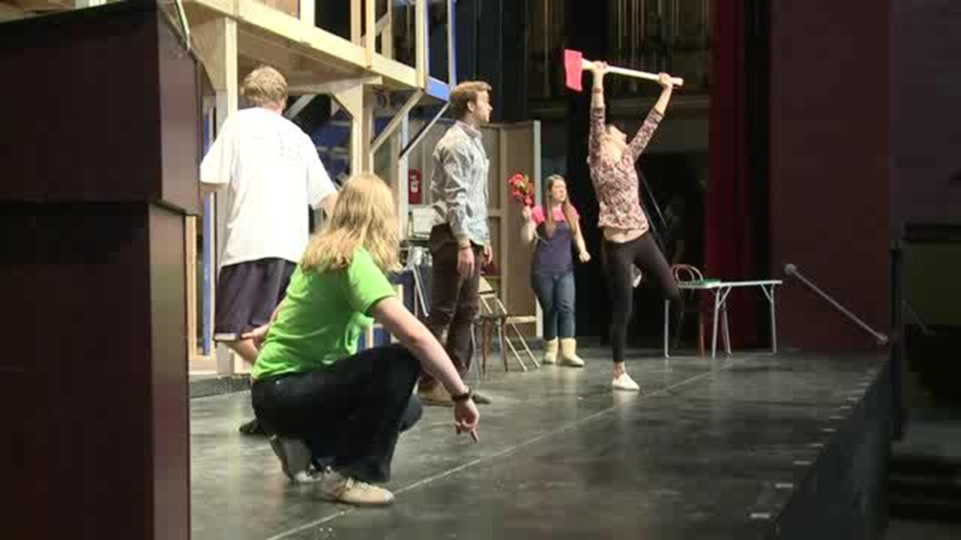 Moline HS rehearses for "Noises Off"