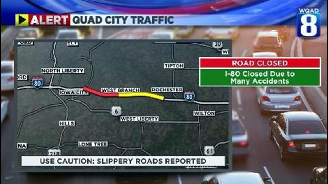 I80 reopened near West Branch, Iowa after morning closure