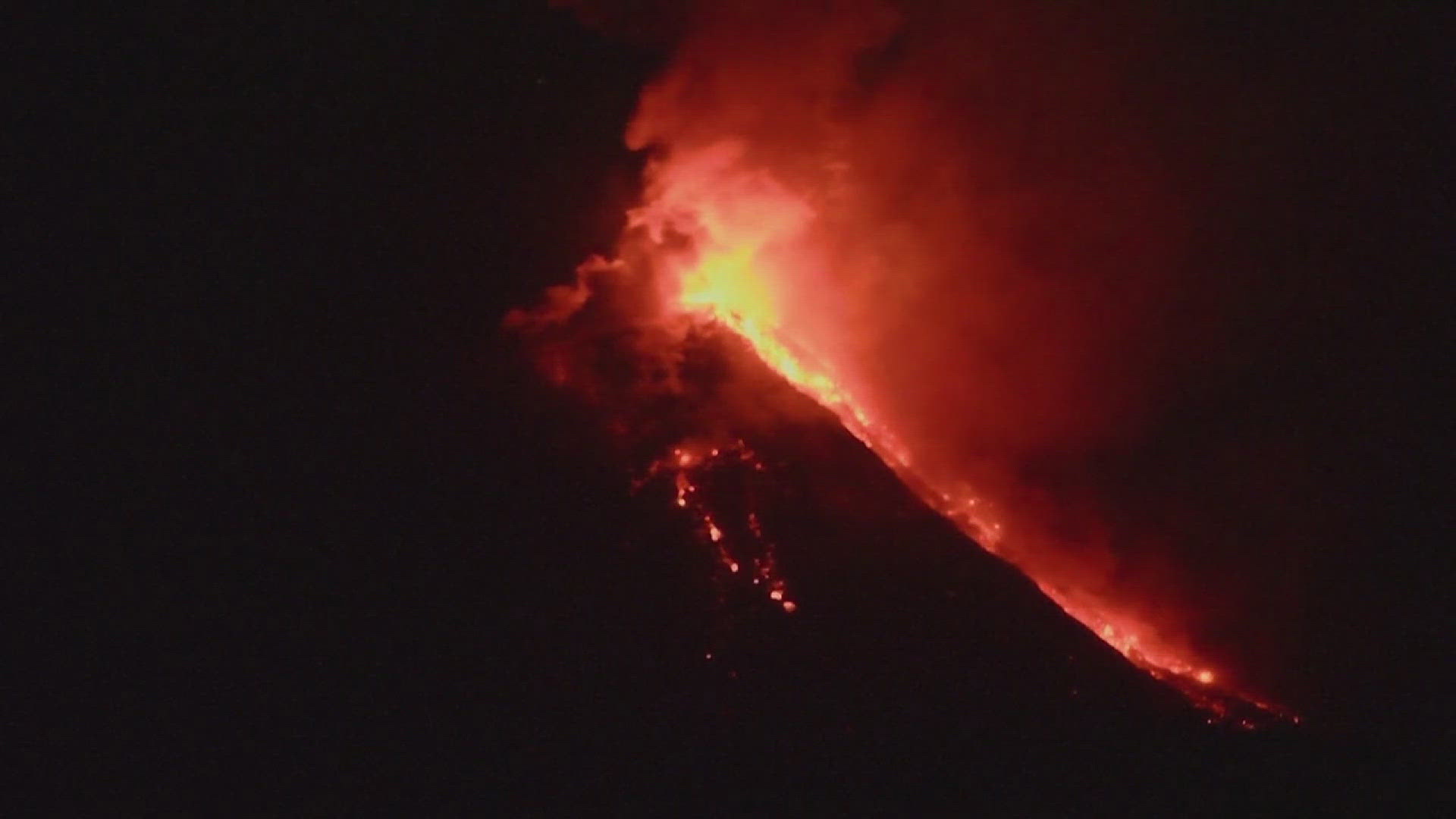 Nearly 90 flights in the area have been canceled as the volcano continues to spew hot ash into the air.