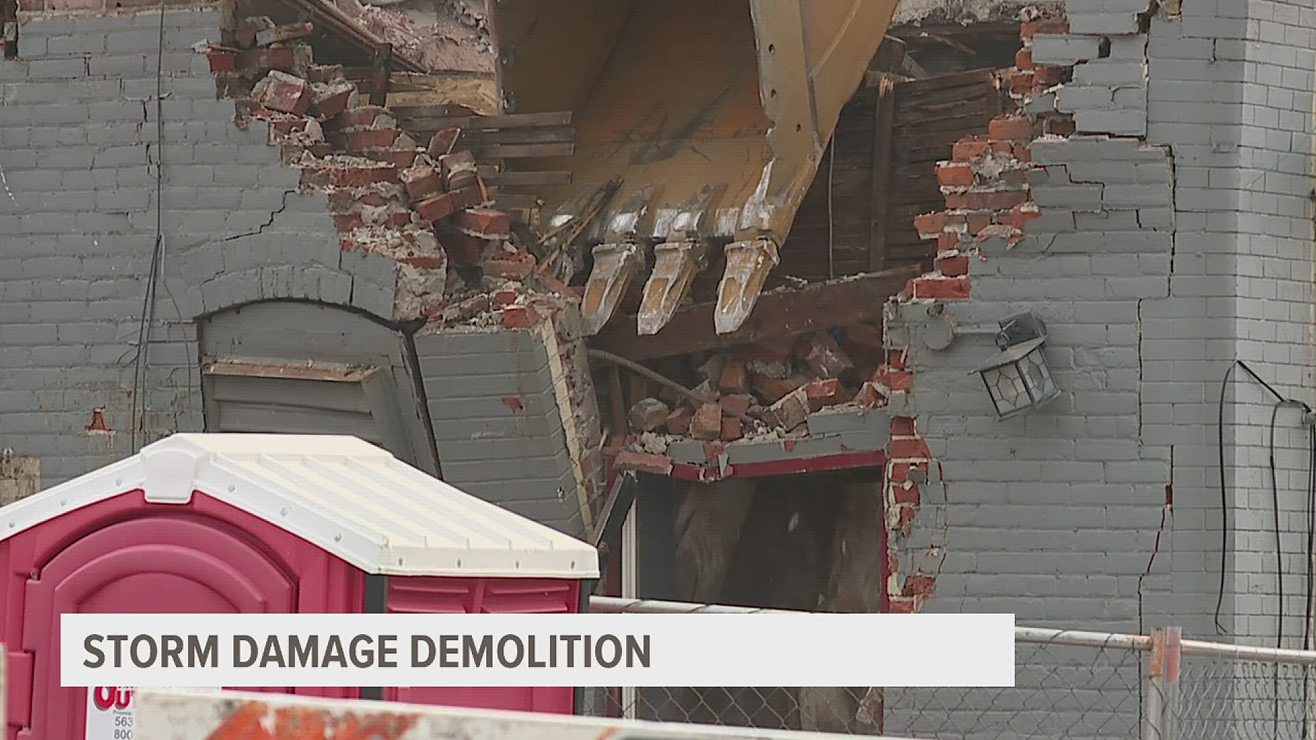 Just in on this Monday morning the 50-year-old Belgrade Bar is being demolished. The property was closed after severe weather back in April.